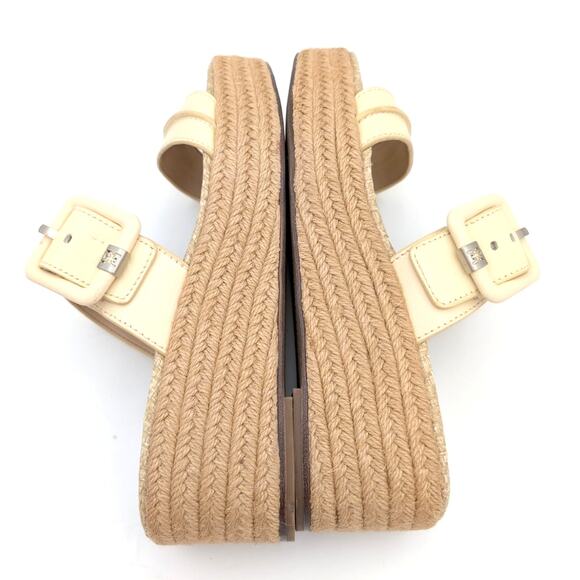 Sam Edelman Carson Platform Wedge Espadrille Slide Sandal Cream Size US8 EU38.5 - Picture 6 of 11